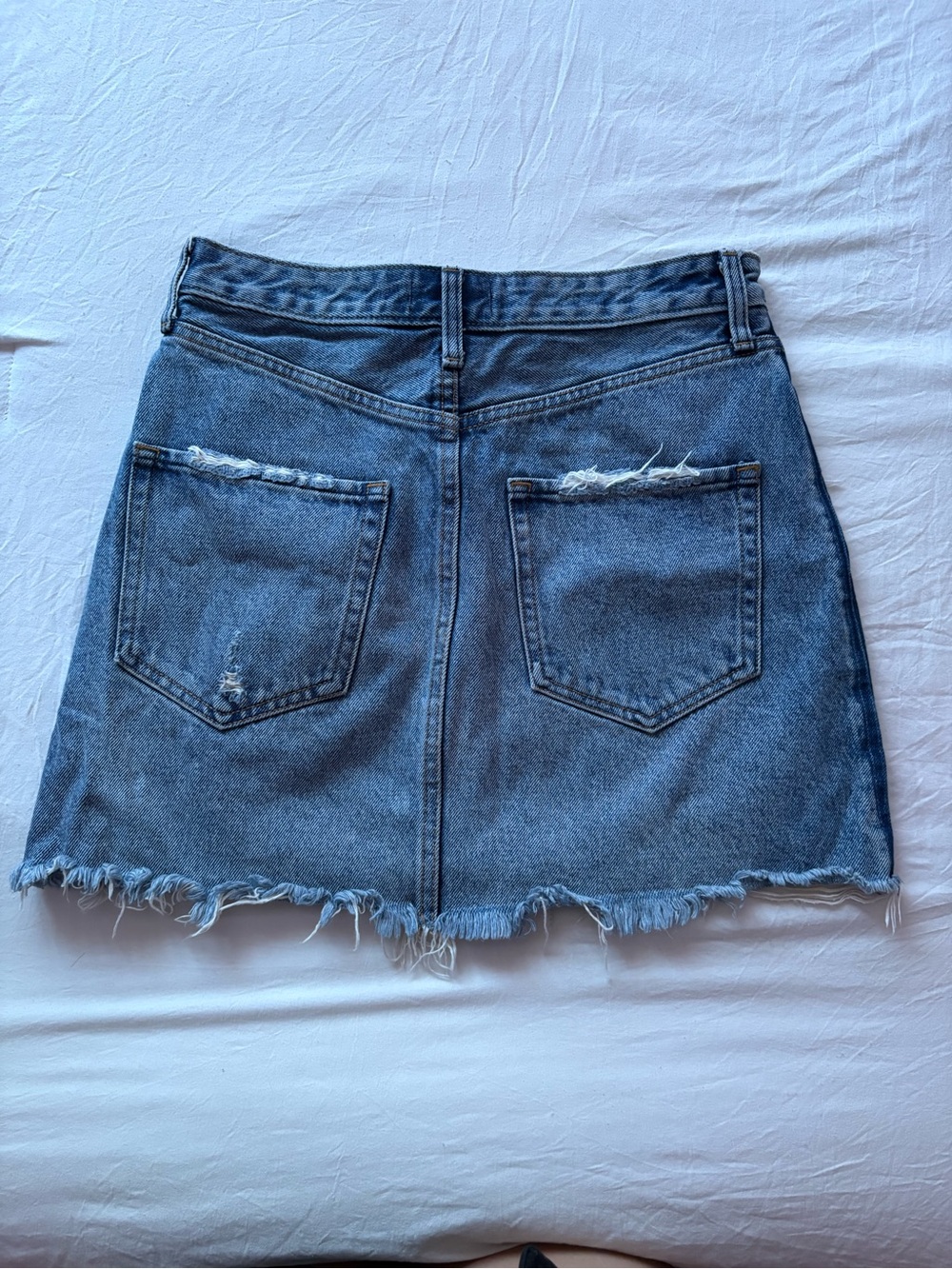 Abercrombie & Fitch Light Blue Distressed Denim Mini Skirt - Picture 2 of 3